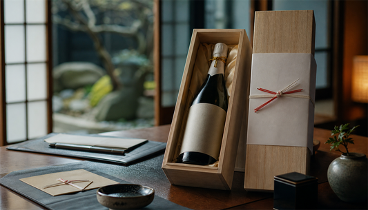 ビジネスの日本酒ギフト — 上司・取引先・昇進祝いに、失礼にならない木箱入りの一本
